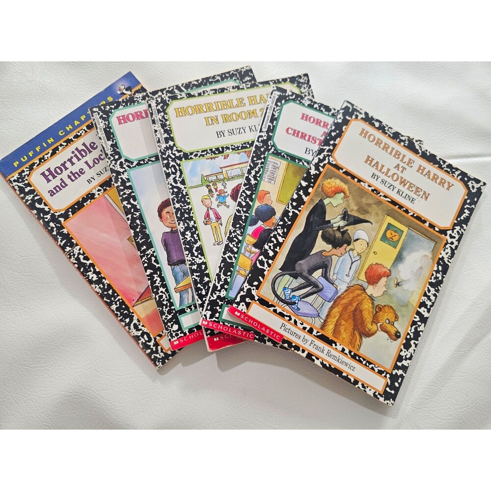 Horrible Harry Paperback Lot of 5, Suzy Kline, Illustrated, Ex-Library Vtg